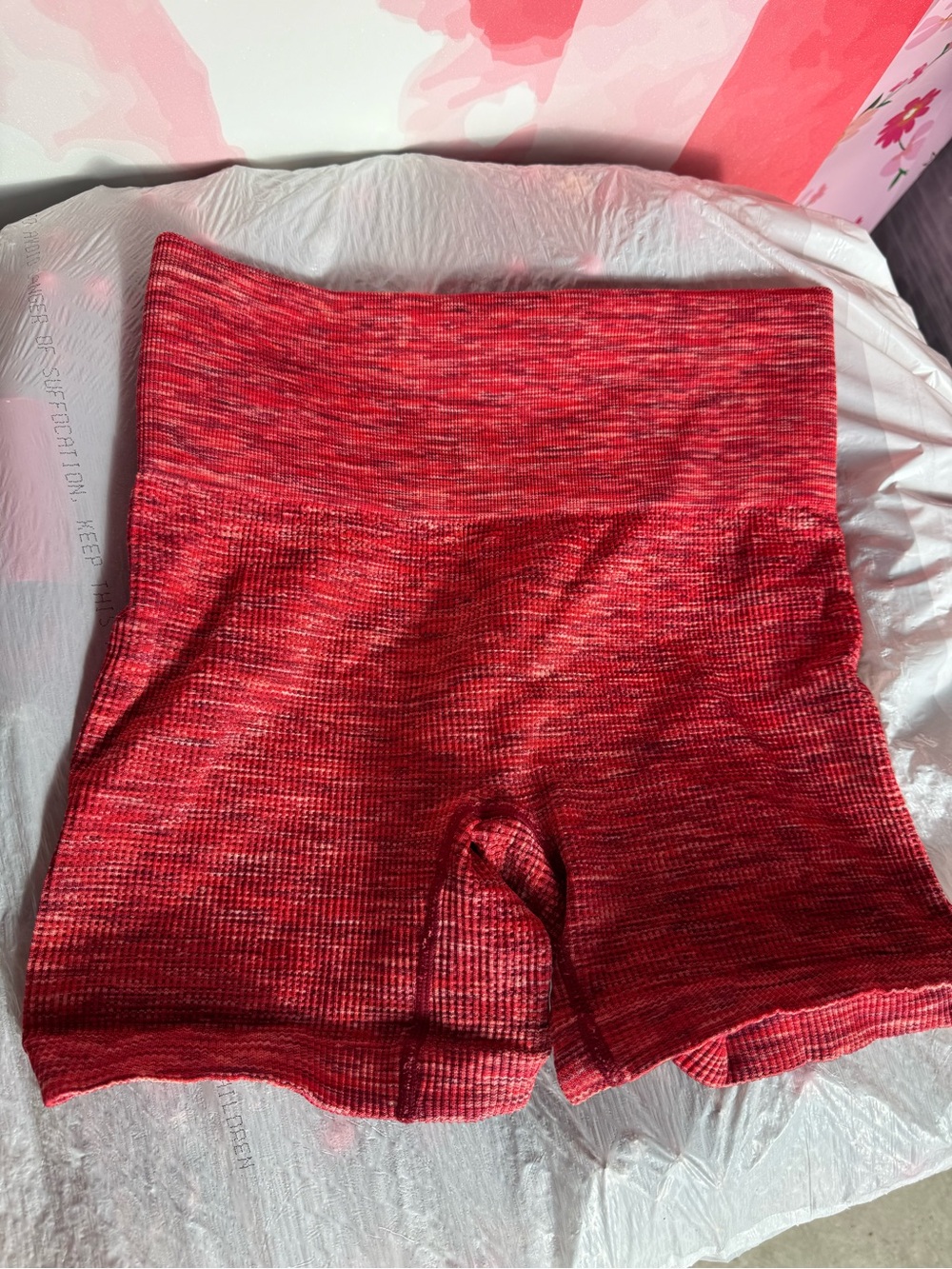 Colsie Red Seamless High-Waist Athletic Shorts